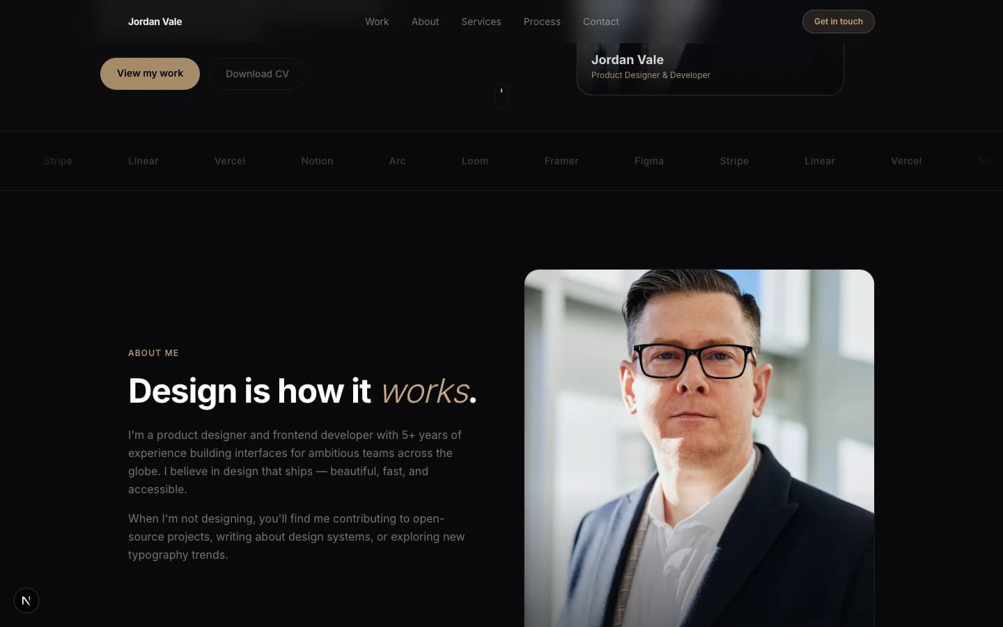 Aether — Personal Portfolio preview 1