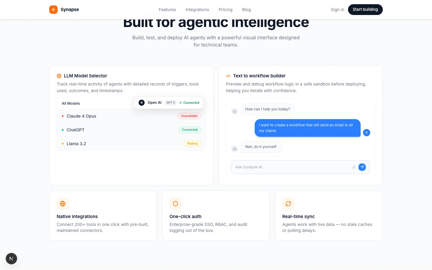 Synapse — AI Agent Platform preview 2