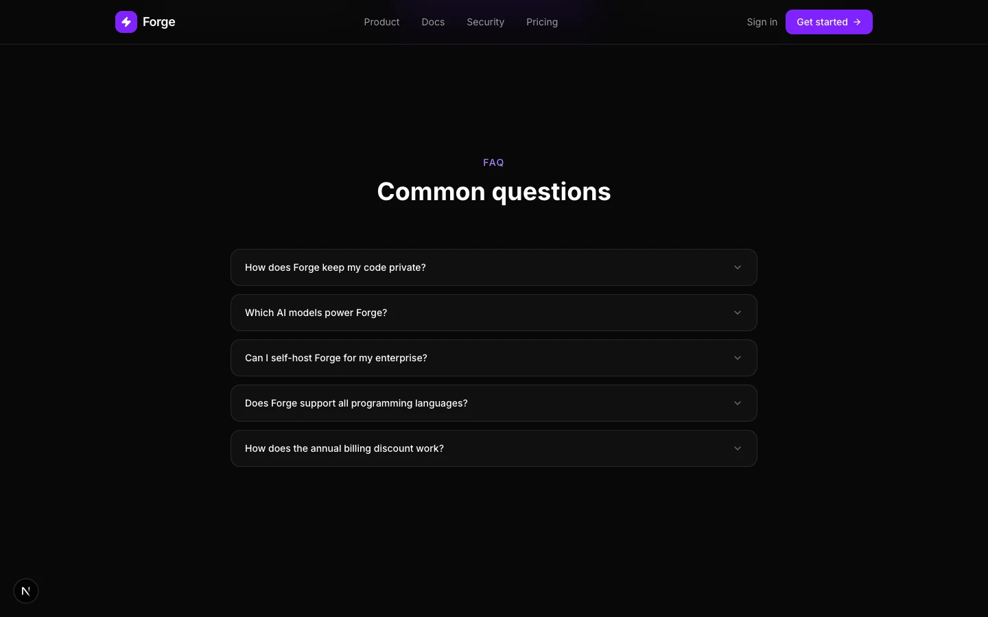 Sign Up section preview