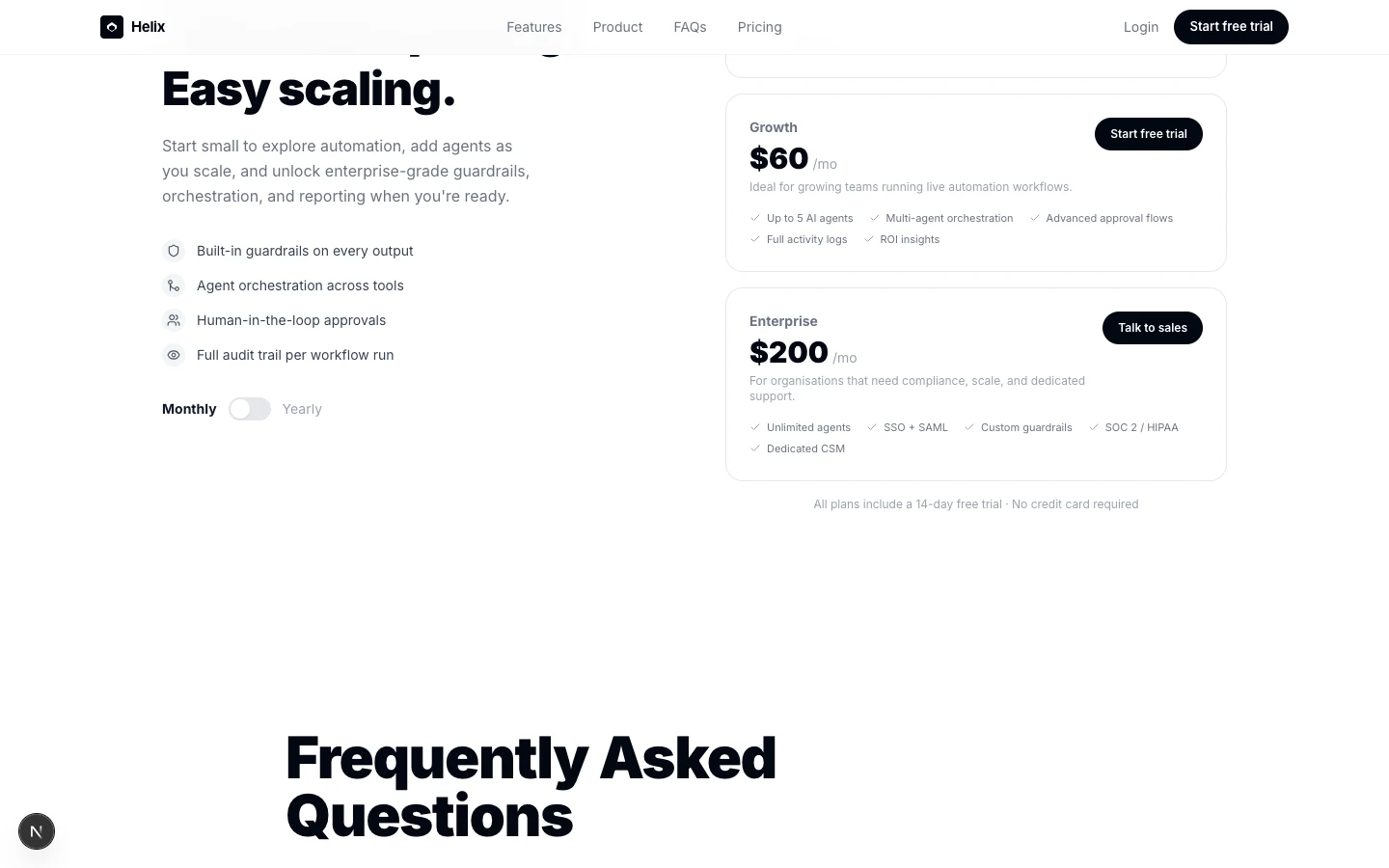 FAQ section preview