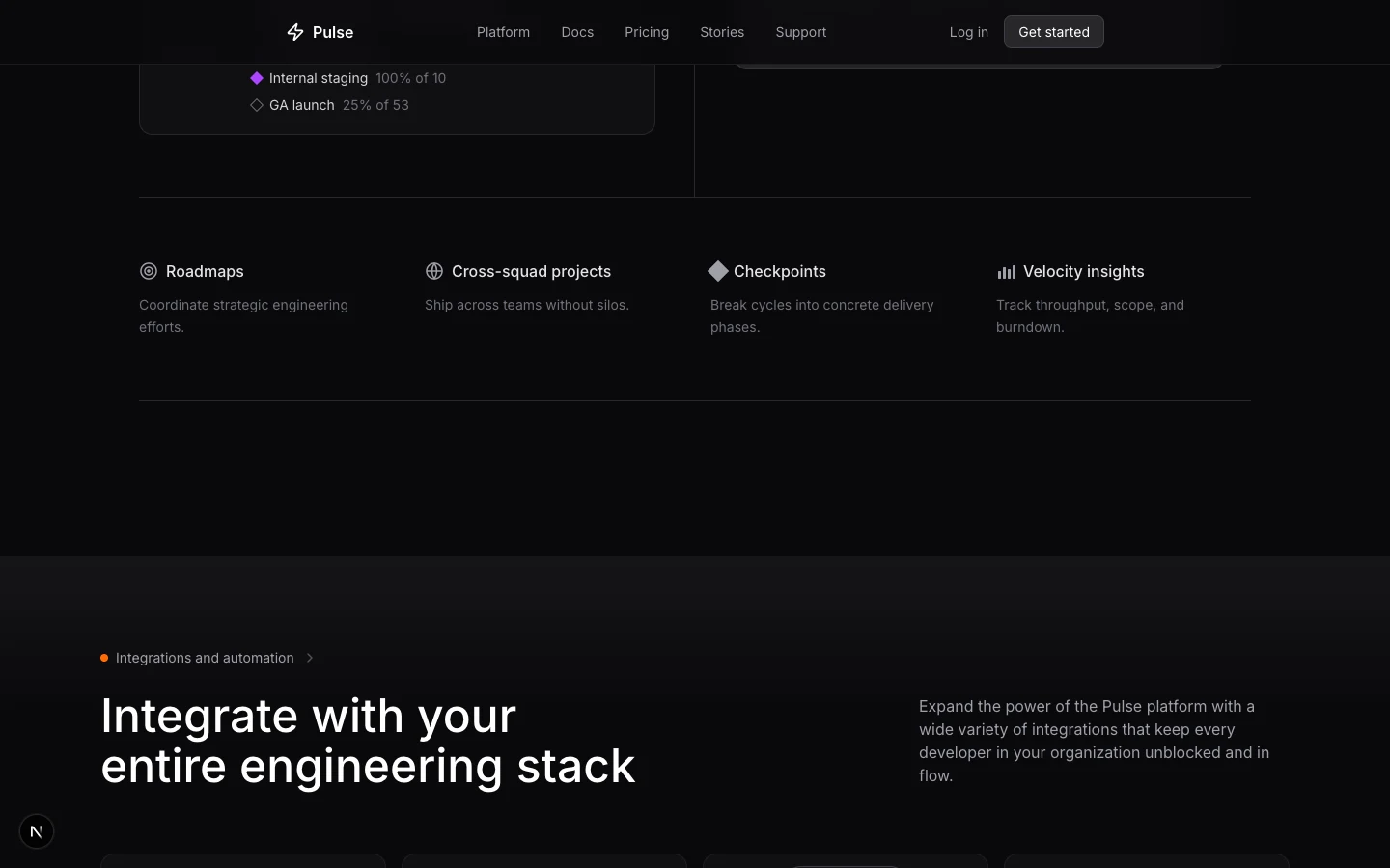 Integrations section preview