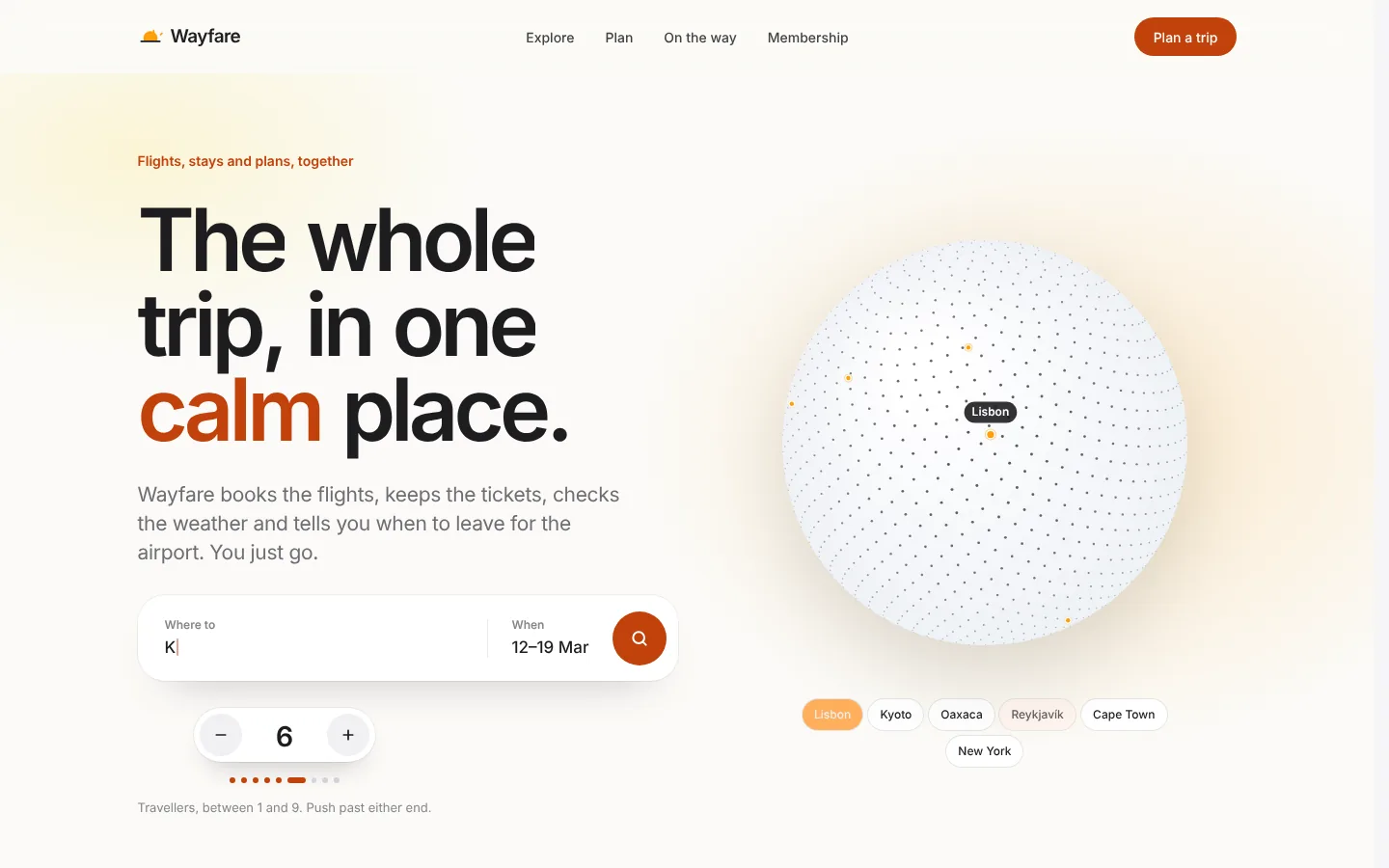 Wayfare home page